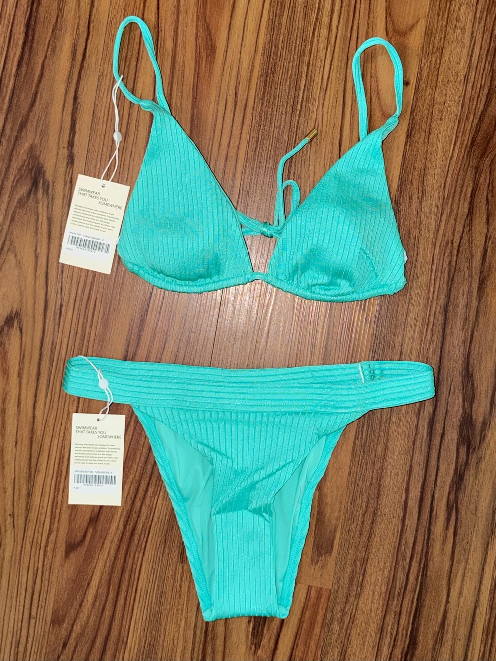 Monday Swimwear SET - Ribbed Turquoise
